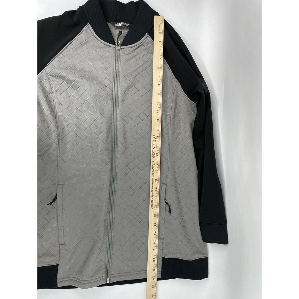 Vintage The North Face Jacket Womens Large Gray‎ Black Full Zip Pockets Quilted - Picture 10 of 11